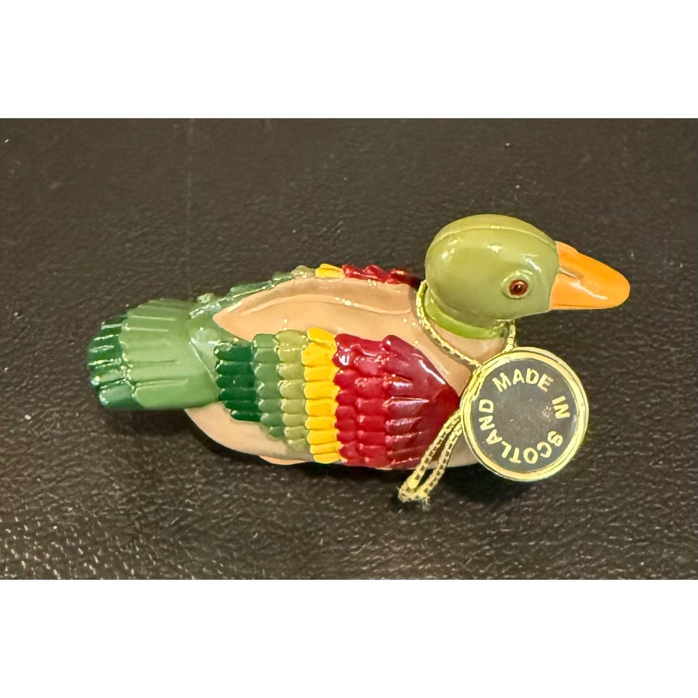 Hantel 1.5" Miniature Duck 1892 Figurine Multicolor Pewter Scotland Painted